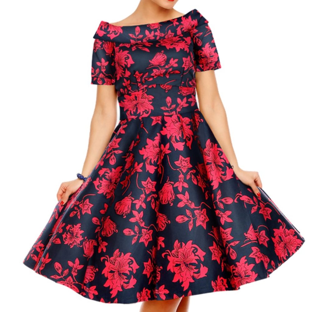Retro Inspired NWT Swing 50s Circle Floral Dress